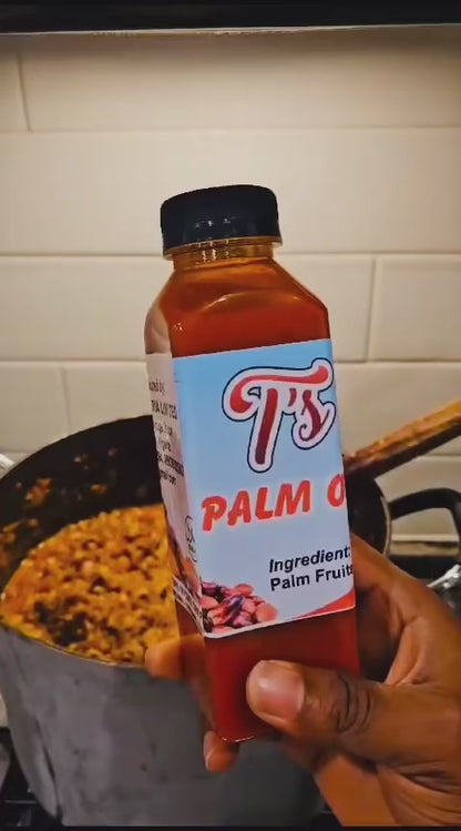 12oz of T's Premium Palm Oil